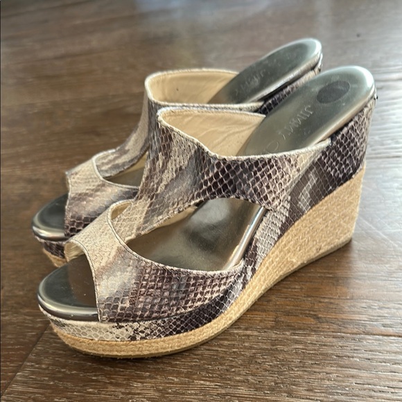 Jimmy Choo Gray silver Wedge Sandals - Picture 6 of 8